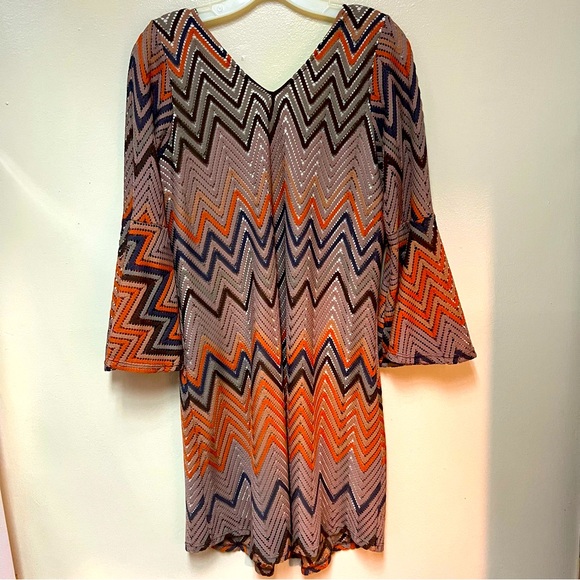 FUN & FUNKY SUNSET 70s DRESS - Picture 5 of 7